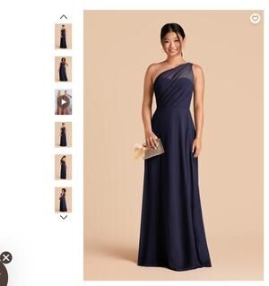 Birdie Gray Kira Dress Chiffon Navy Medium NWT